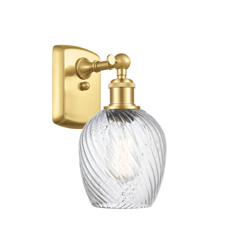 Whitsett 1 - Light Dimmable Armed Sconce, Brushed Brass, Incandescent