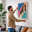 Giraffe Run Retro - Wrapped Canvas-789852937-789852956
