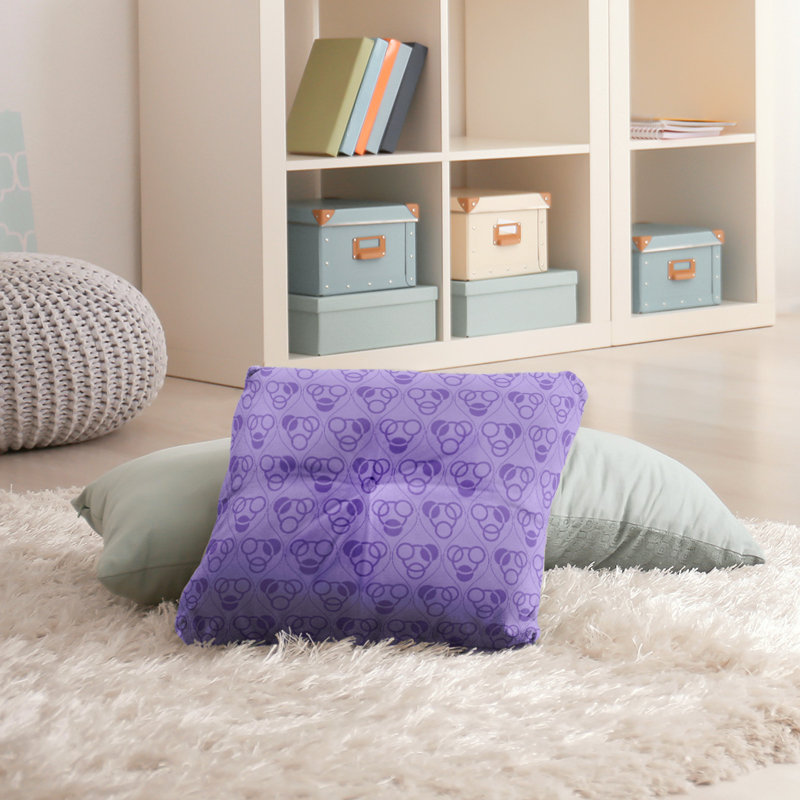 Coussin de sol classique à motif de cercles et de vagues, 30 po x 30 po, Violet