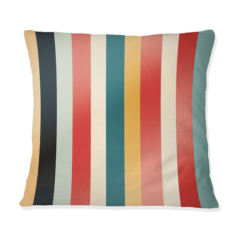Motif de rayures pastel Midcentury, H 16 po x l 16 po