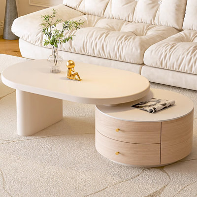 Light luxury cream-style retractable coffee table