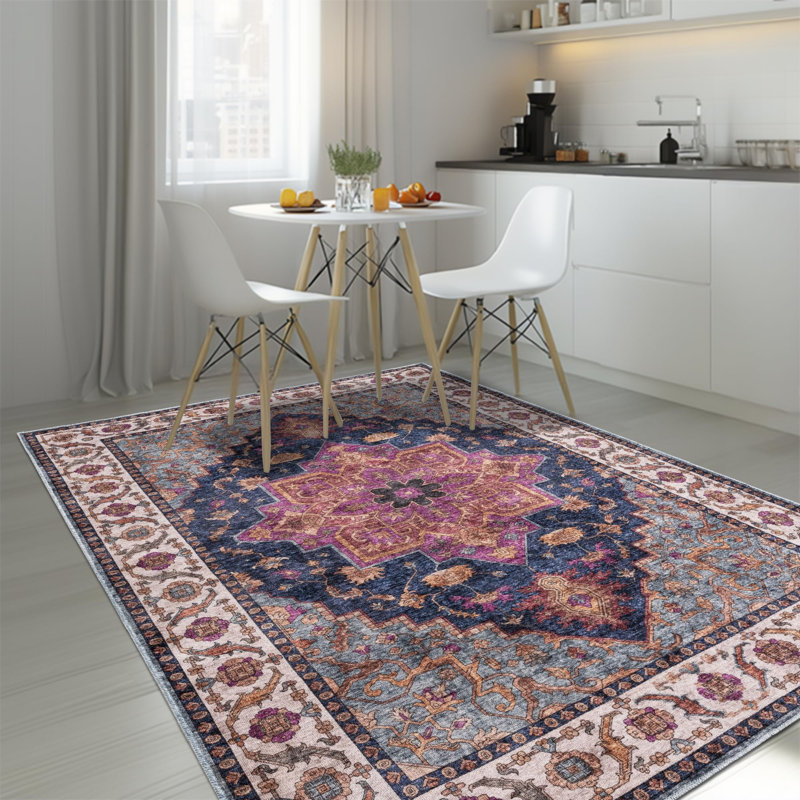 HAMILTON Rectangle Oriental Cotton Kilim Washable, Terra, Rectangle 80 x 150 cm