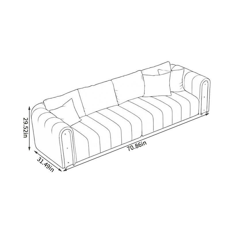 Nylin, H 29,52 po x l 70,86 po x P 31,49 po, Café