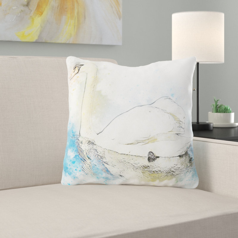 Housse de coussin d'extérieur carré Fenoglio Swan, Intérieur, Synthétique