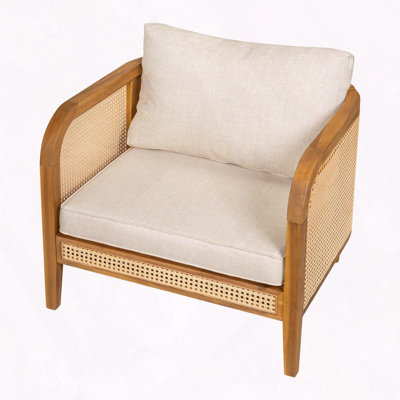 Chaise rembourrée en osier pour l'extérieur