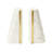 Geometric Marble Bookends With Brass Inlay, White
