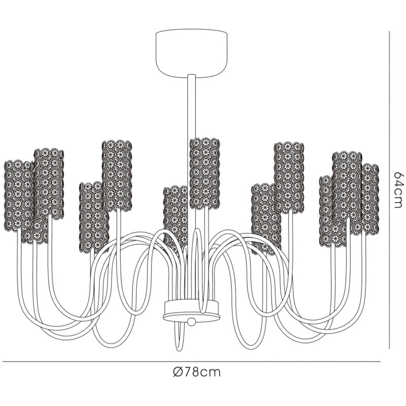 12 - Light Shaded Chandelier