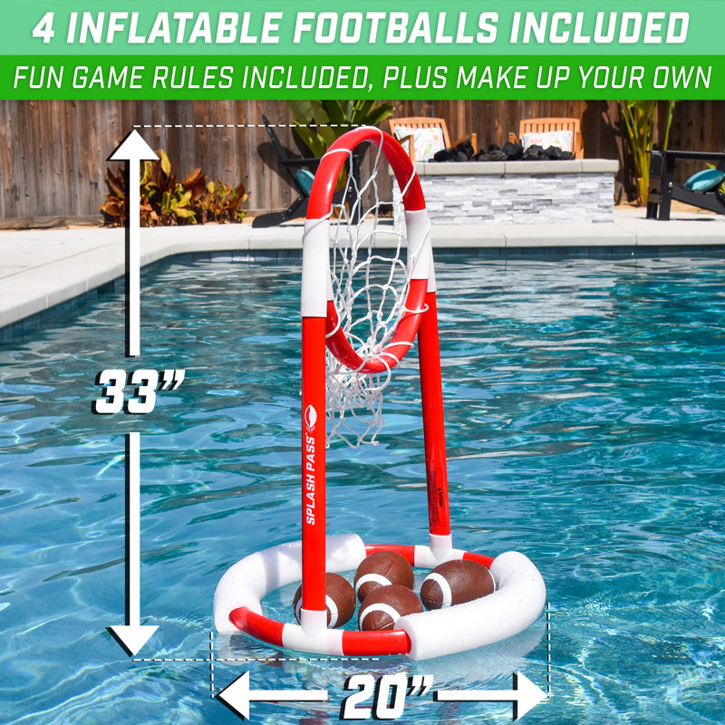 Splash Pass Floating Pool Football Game Toys & Inflatables - Outdoor Pool Toss Game Set