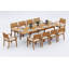 12 Seats 13 Pcs Grade-A Teak Wood Dining Set: 118" Double Extension Rectangle Table And 12 Travota Stacking Arm Chairs #11TV2412-151105772