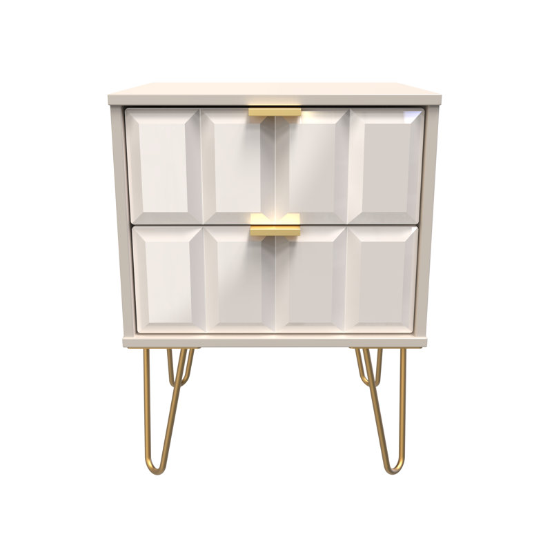 Allem 2 Drawer Bedside Cabinet (Ready Assembled), Kashmir Gloss/Kashmir