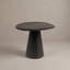 Table d'appoint asymétrique en bois de manguier de forme organique avec base conique, noyer-116779974-129991032