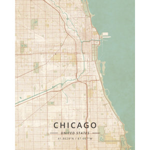 " Chicago United States Vintage " by Designer Map Art on