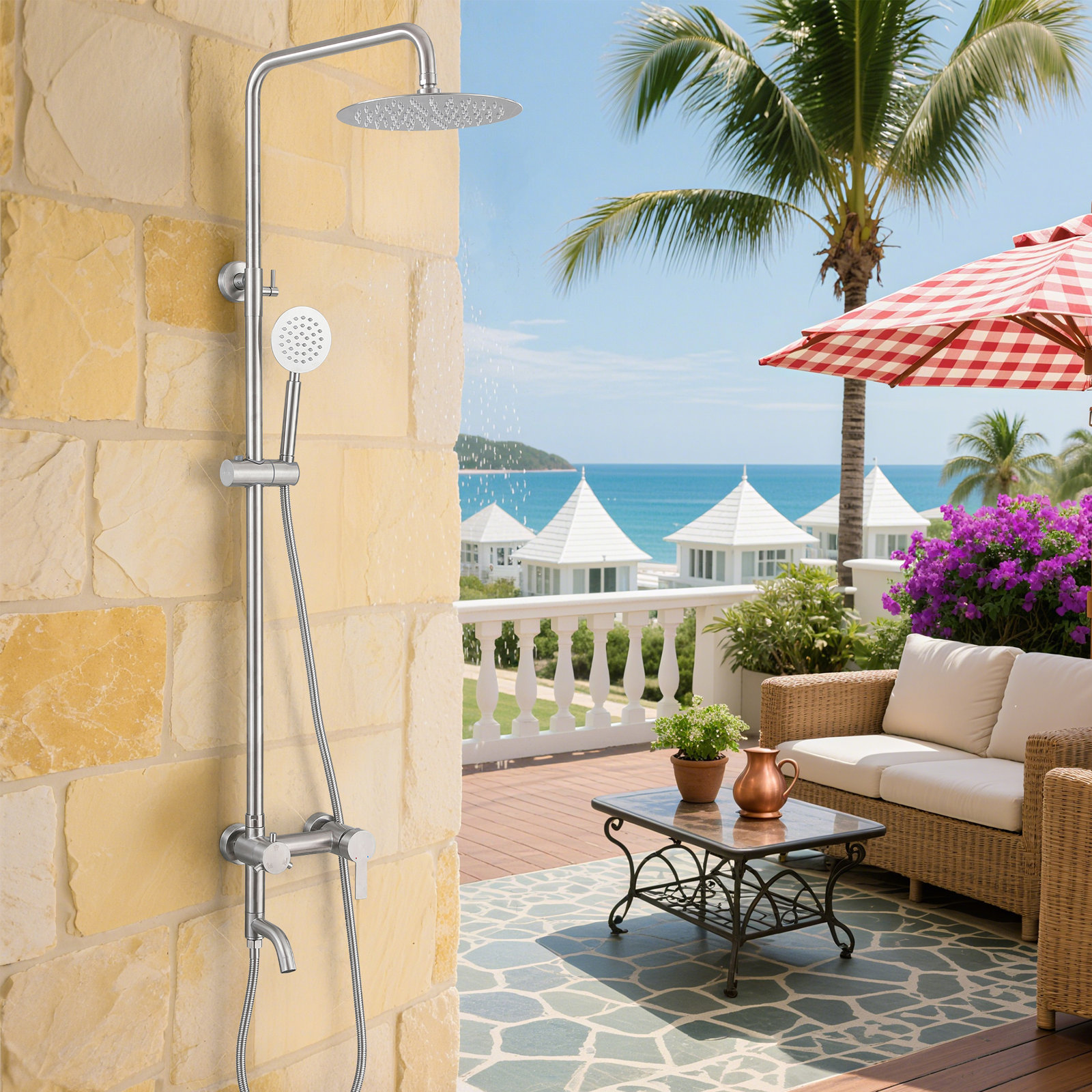 Nexus Triple Function Shower with Handheld, Brushed Nickel