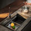 Robinet de cuisine à poignée simple HIGOLD BN1.0 avec récompense IF, or rose et finition noire-100209671
