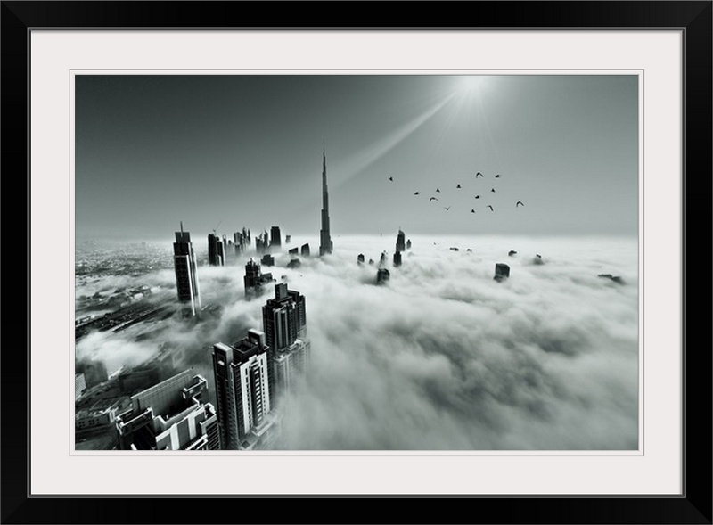 «Straub 'Up Up and Above», reproduction de photo, Cadre noir, H 28 po x l 38 po x P 1 po
