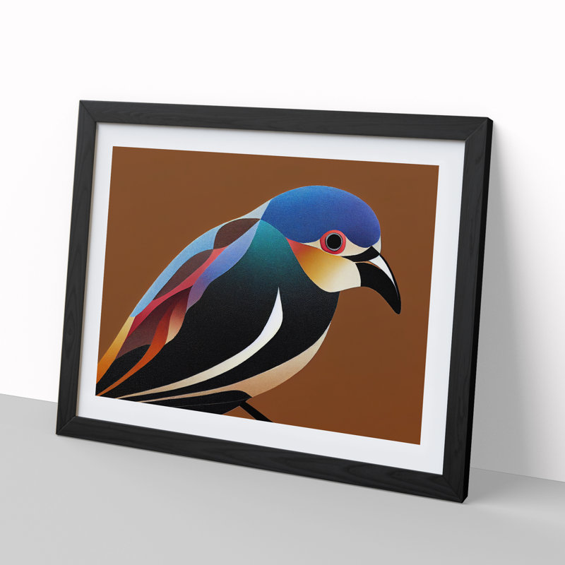Abstract Bird - Single Picture Frame Print, Black Framed, 46cm H x 64cm W x 2cm D