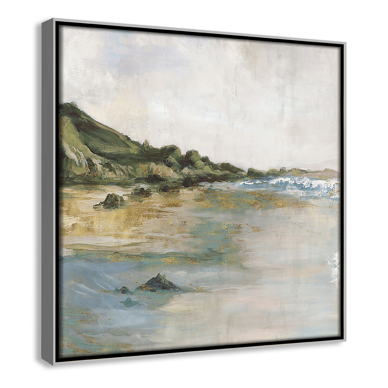 Cordoba "Tide's Edge" Print, Silver, 13.5" H x 13.5" W