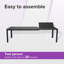 Table de salle à manger extensible rectangulaire en aluminium pour 8 personnes avec rallonge de table intégrée