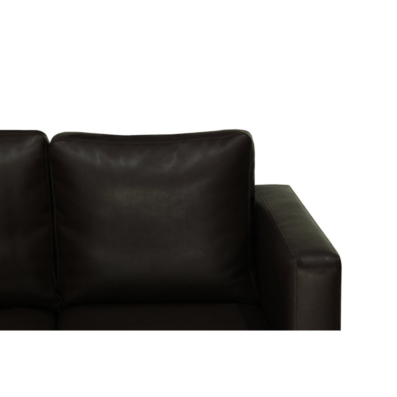 Mercersburg 2 Seater Faux Leather Loveseat, Brown