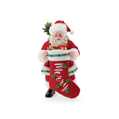 Christmas Traditions The Big Stocking Santa 10.5in