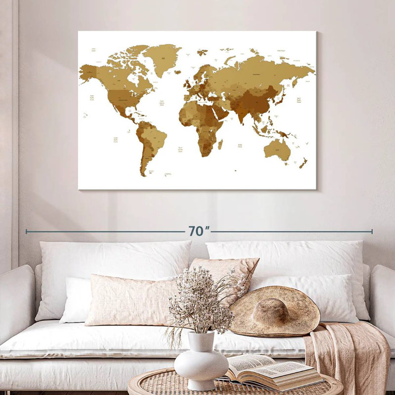 Carte du monde Aliaz, H 32 po x l 48 po