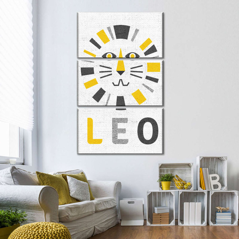 Léo zodiaque sur toile, 3 pièces, H 50 po x l 32 po x P 1,25 po