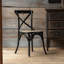 Distressed Black Cross-Back Chair