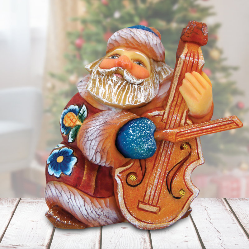 Derevo Mini Cello Santa Figurine