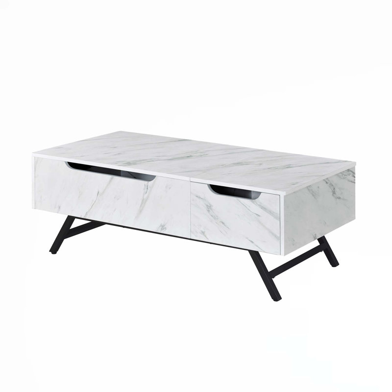 Steinhauer 1-Drawer Coffee Table, White, 18" H x 48" L x 23" W