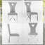Ensemble de 4 chaises de salle à manger en chenille Glam gris avec pieds en X argentés