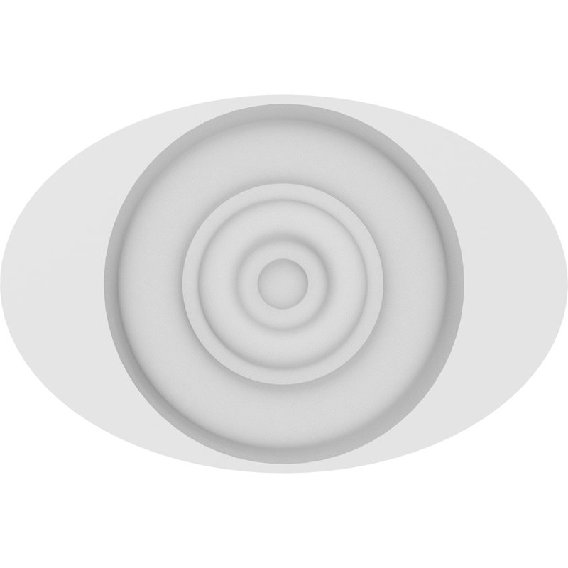 Rosette de dalton avec bord biseauté Standard, H 2 po x l 3 po x P 0,75 po