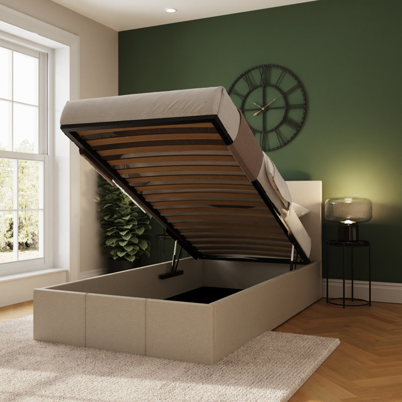 Beaird Upholstered Ottoman Storage Bed, Single (3'), Natural