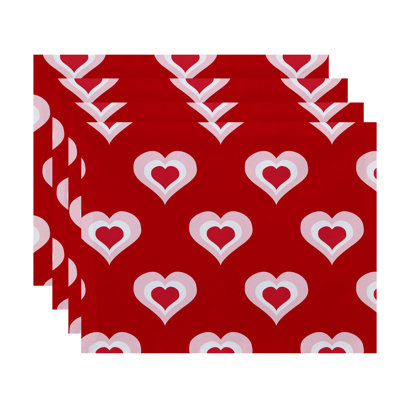 Valentine's Day Polyester Abstract Square Placemat