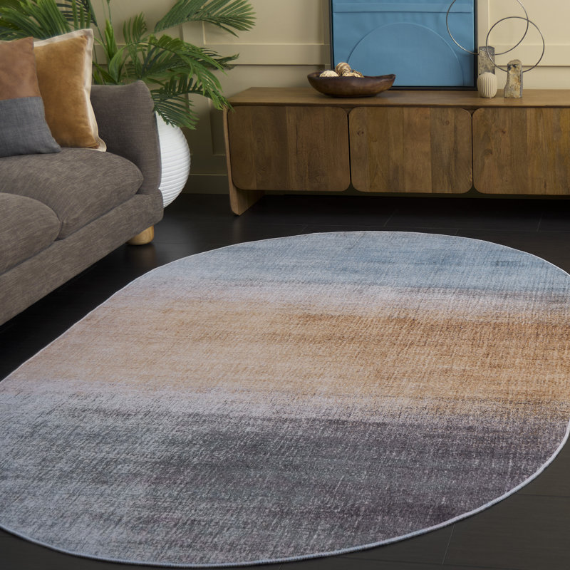 Tacoma Performance Machine Washable Abstract Rug, Oval 5' x 8'