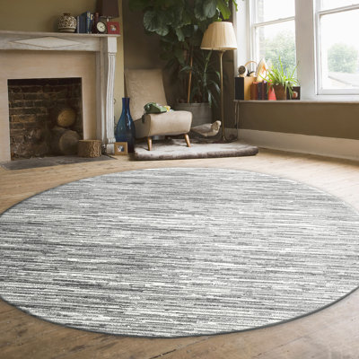 Davide 1228 Transitional Striated Grey Area Rug