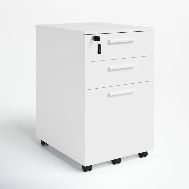 Bathel 15.6'' Wide 3 -Drawer Mobile File Cabinet, White