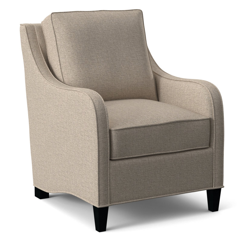 Koko Upholstered Armchair, Eggshell Crypton Performance; 0884-93, Black Finish
