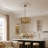 19" 5-Light Gold Cognac Flat Panel Glass Drum Chandelier