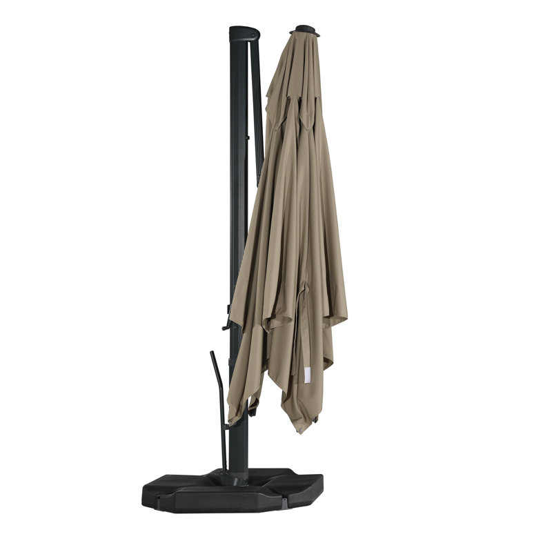 Parasol en porte-à-faux rectangulaire 13 pi x 10 pi Miyeko, Rouge, H 94,5 po x l 120 po x P 120 po