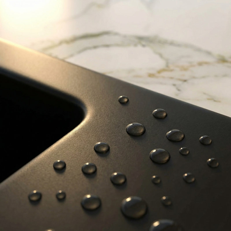 Lavabo de salle de bain rectangulaire encastré en céramique noir 18 "x 14" avec trop-plein