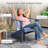 Patio Adirondack Chair With Inclined Seat High Backrest & Wide Armrests-874356252