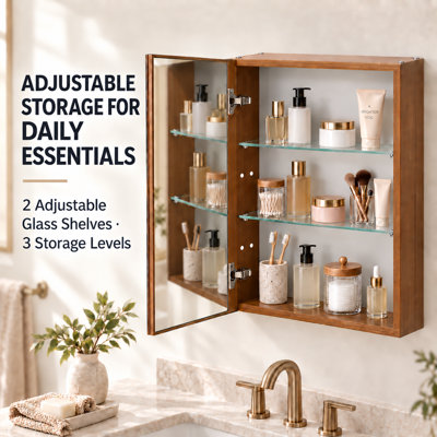Armoire de rangement en aluminium avec miroir et détecteur de mouvement encastré en aluminium