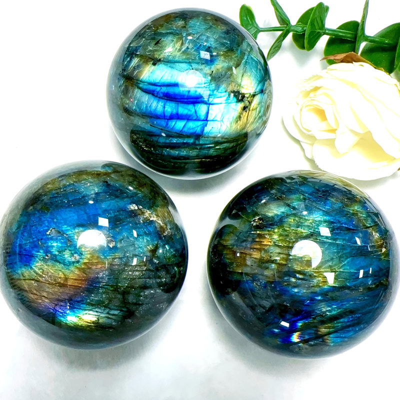 Labradorite Crystal Sphere, Unscented Solid Home Decor, Valentine's Day & Holiday Gift, Home Collection Accessory