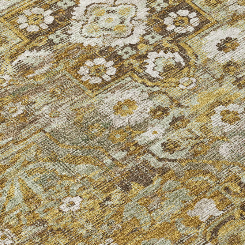 Tapis lavable à la machine intérieur / extérieur ACN2782 Global Chantille, Noyer, Rond 8 pi