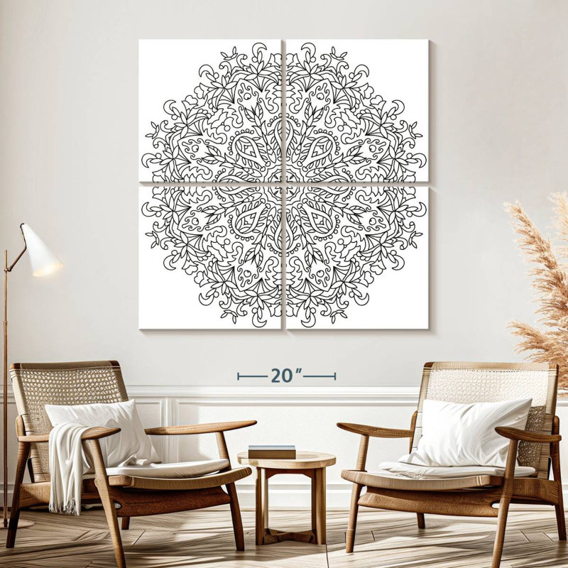 Mandala floral Kerner Boho, H 57 po x l 57 po