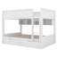 Lit double superposé au dessus d'un lit double avec 2 tiroirs, lit superposé en bois avec armoires de rangement et lumières DEL, aucun sommier nécessaire-500909285