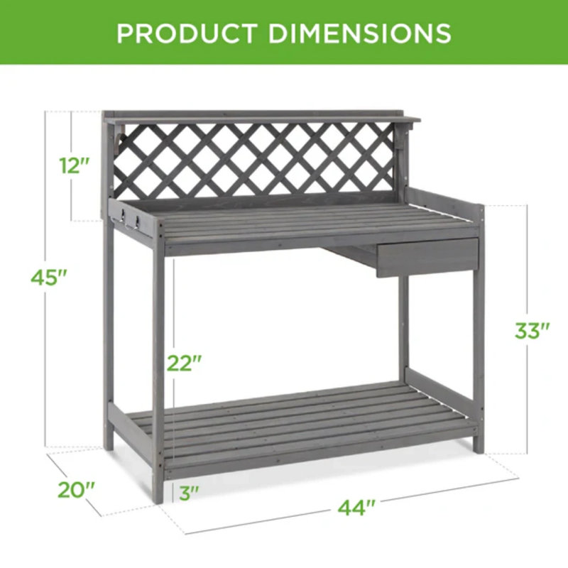 Garden Potting Bench, Gray