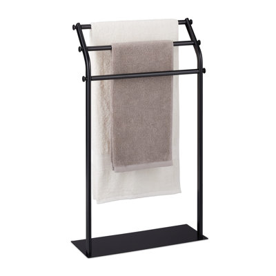 Three Rails Iron Freestanding Blanket Stand Black