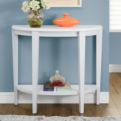 Console demi-lune en bois avec plancher
