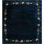 Minimalist Open Field Antique Chinese Navy Blue Room Size Peking Rug